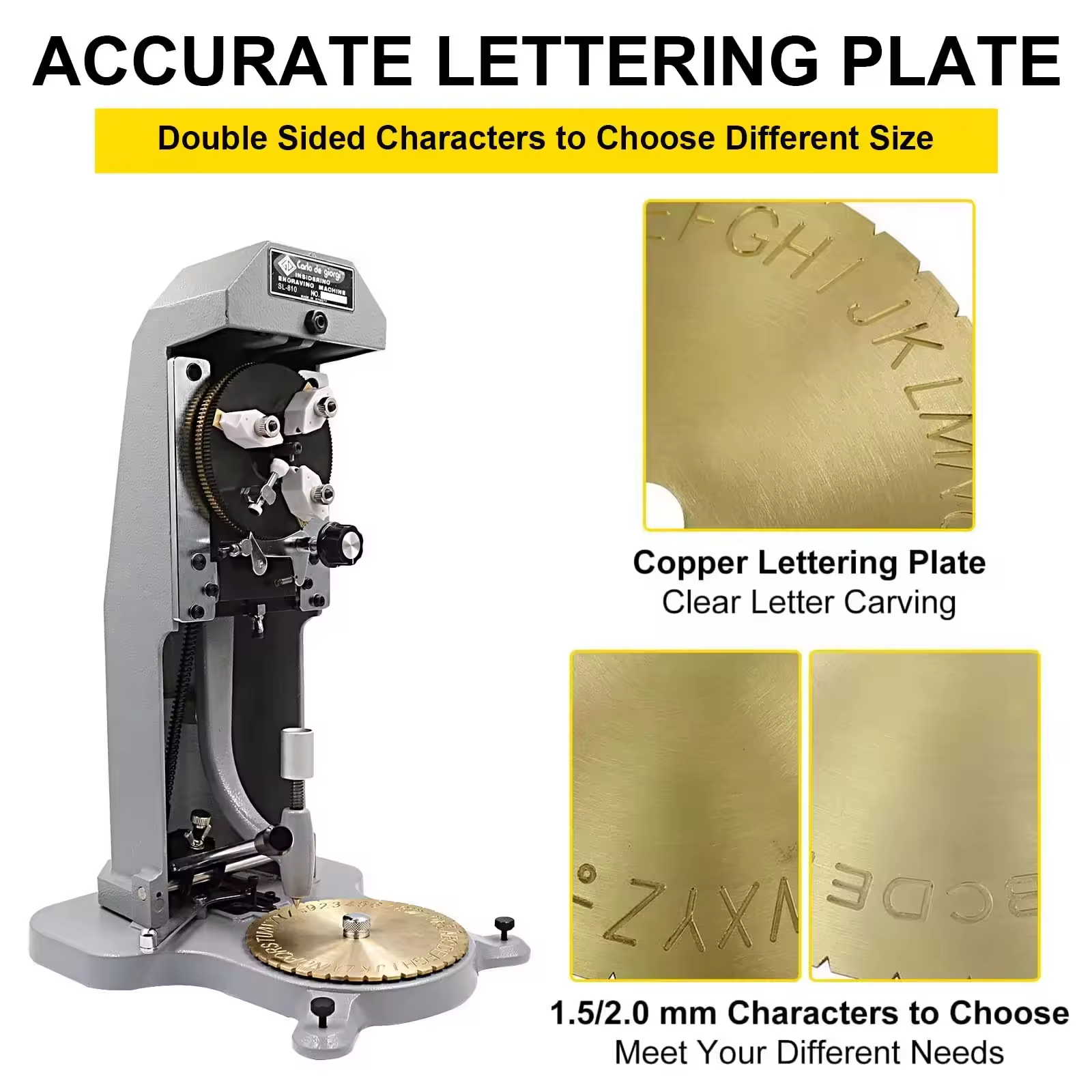 Jewelry Inside Ring Engraver Machine Dual-Sided 26 Alphabet & 9 Number Disc Gold/Silver/Platinum Rings 